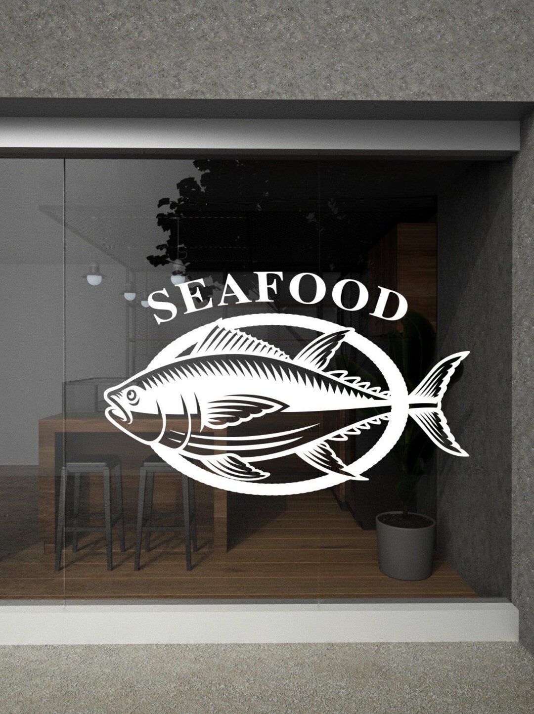 Seafood Wall Decal Fish Shop Decal Seafood Lovers Wall Decal Best ...