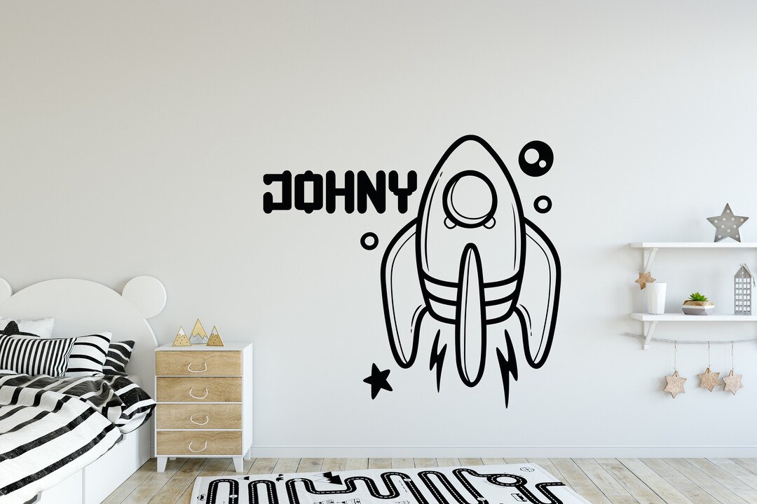 Personalized Wall Decals, Space Wall Decals, Name Decals, Boys Room ...
