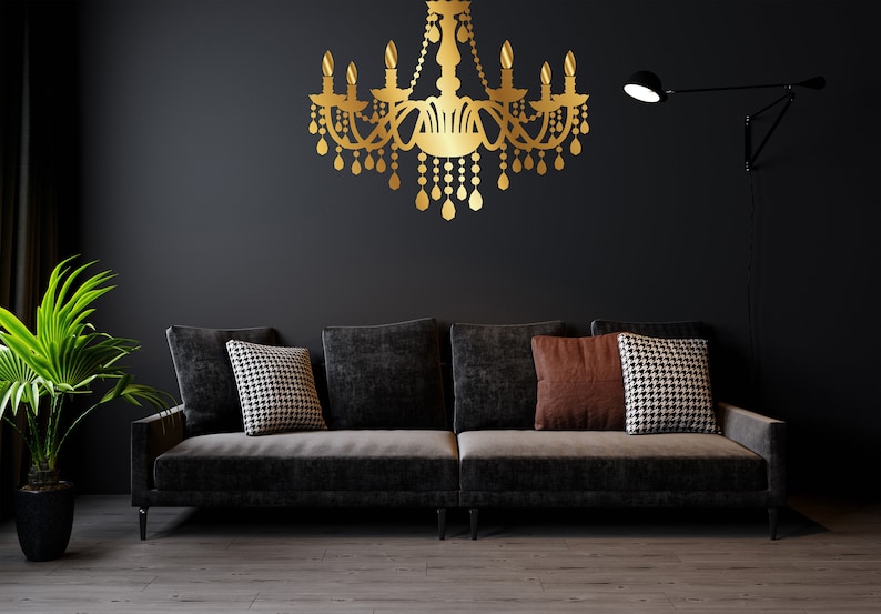 Chandelier Wall Decal Chandelier Wall Art Lamp Wall Sticker Etsy