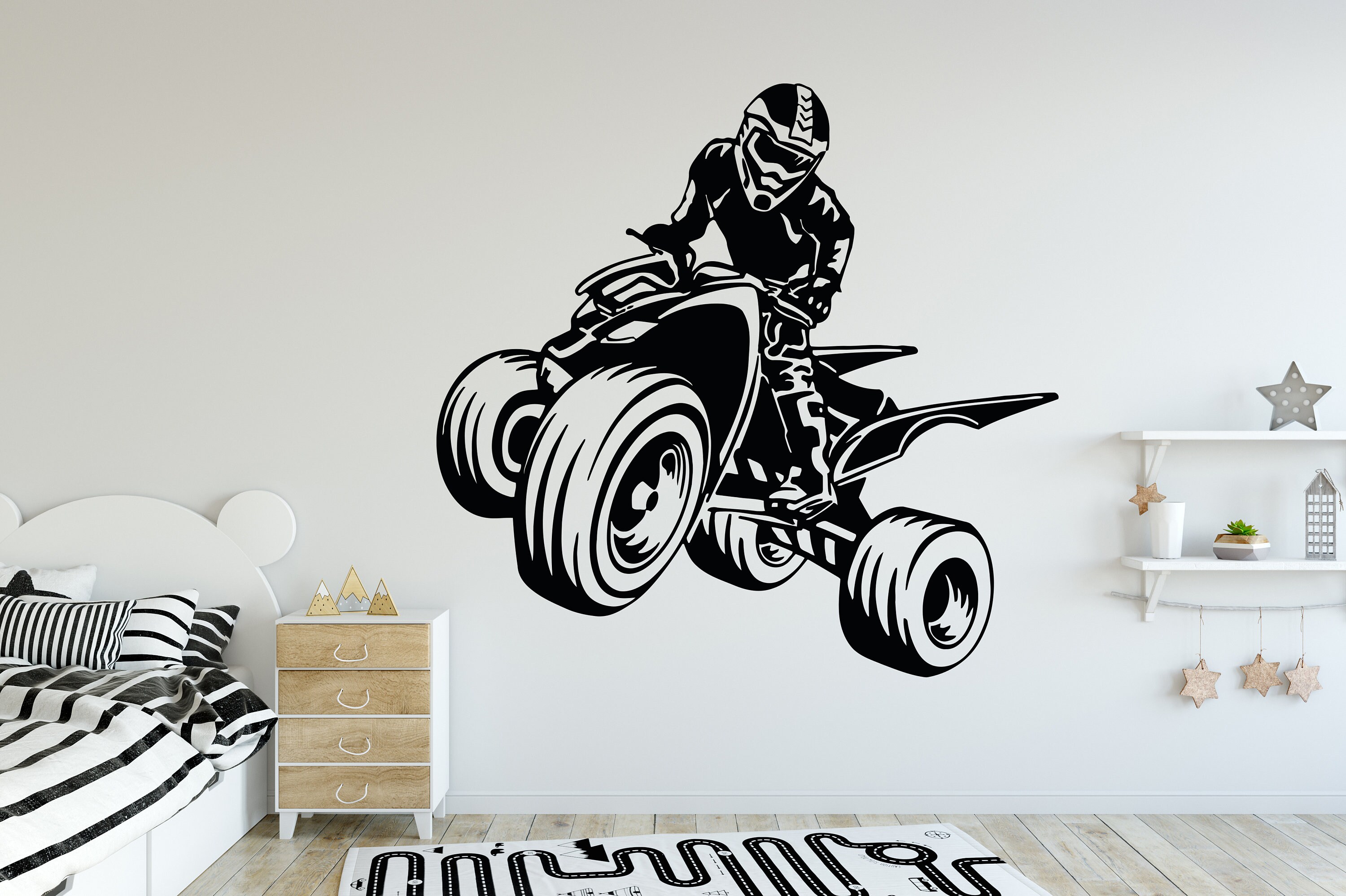 Motorcycle Wall Decal Racing Bike Decal Biker Sticker Highway Etsy