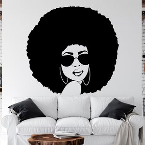 Schöne Afrikanerin Wandtattoo Afrikanische Mädchen Wandaufkleber Zitat Schönheitssalon Wandkunst Afrikanische Frauen Wandaufkleber Afrika Karte AFR0021