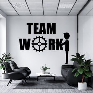 Calcomanía de oficina, calcomanía de trabajo en equipo, arte de pared para oficina, decoración de oficina, calcomanía de trabajo en equipo, decoración de pared para oficina, calcomanías de oficina, arte motivacional TM0107