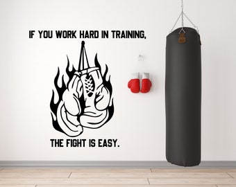 Boxing Wall Decal Gym Wall Decor Sport Motivation Workout Wall Art Fitness Motivation Wall Decal Gym Wall Art Gym Boxing Decal BOX0014