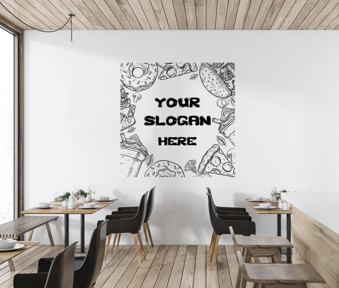 Food Decals Burger Wall Decal Fast Food Wall Sticker Burger Wall Sticker Food Lover ...