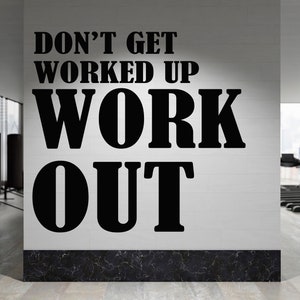 Vinilo decorativo para gimnasio con frases motivacionales, decoración de pared para gimnasio, adhesivo para pared de gimnasio, arte de pared para gimnasio, letras de vinilo, adhesivo para ventana, GYM0057