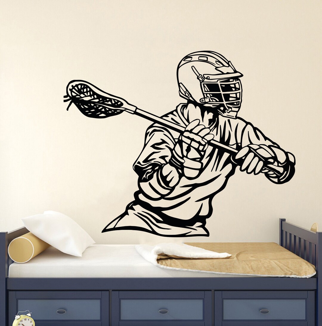 Lacrosse Wall Decal Lacrosse Wall Sticker Sport Wall Art Etsy UK
