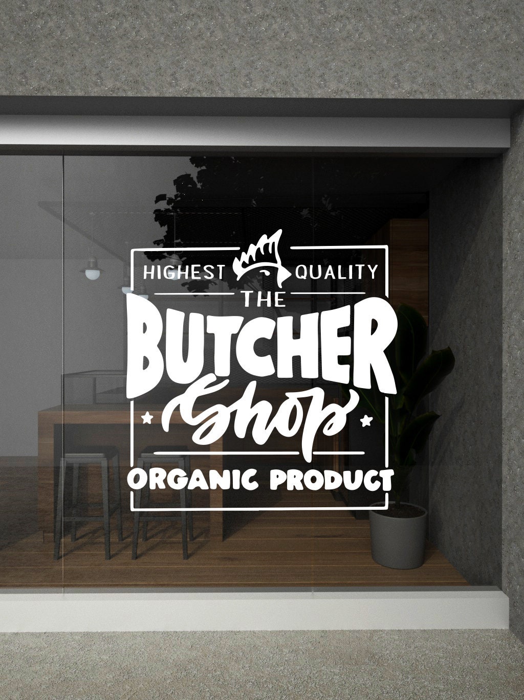 Butchery Wall Decal Meat Wall Decal Fresh Meat Sticker Butchery Wall ...