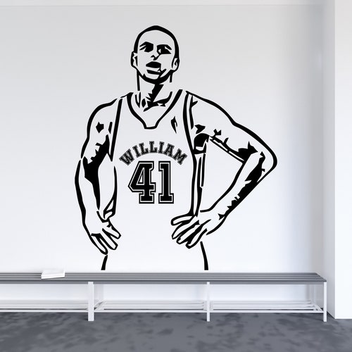Basketball Wall Decal Basketball Sticker Basket Wall Art Sport Etsy