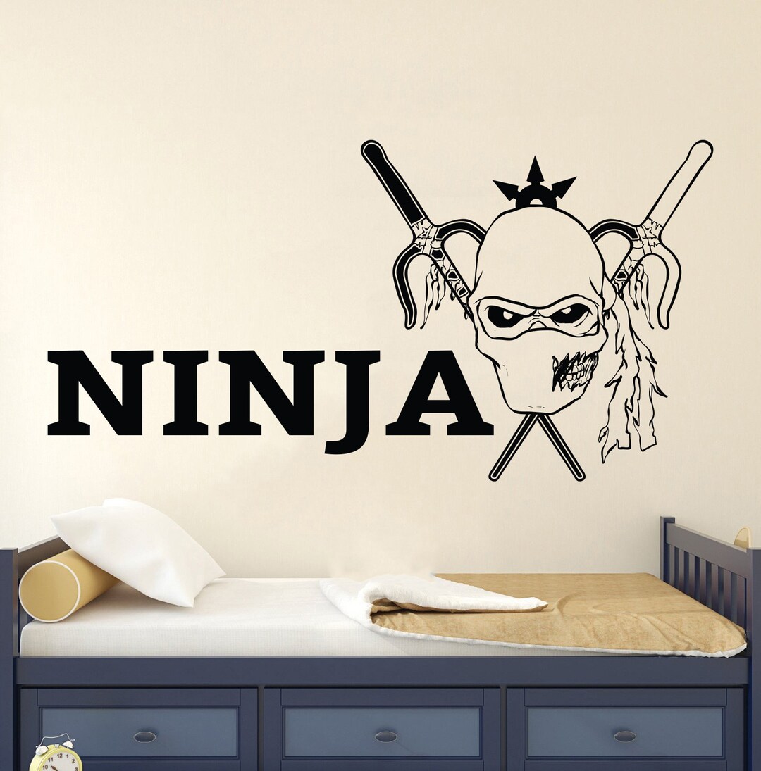 Ninja Wall Decal Ninja Wall Sticker Ninja Wall Art Boys Wall Etsy