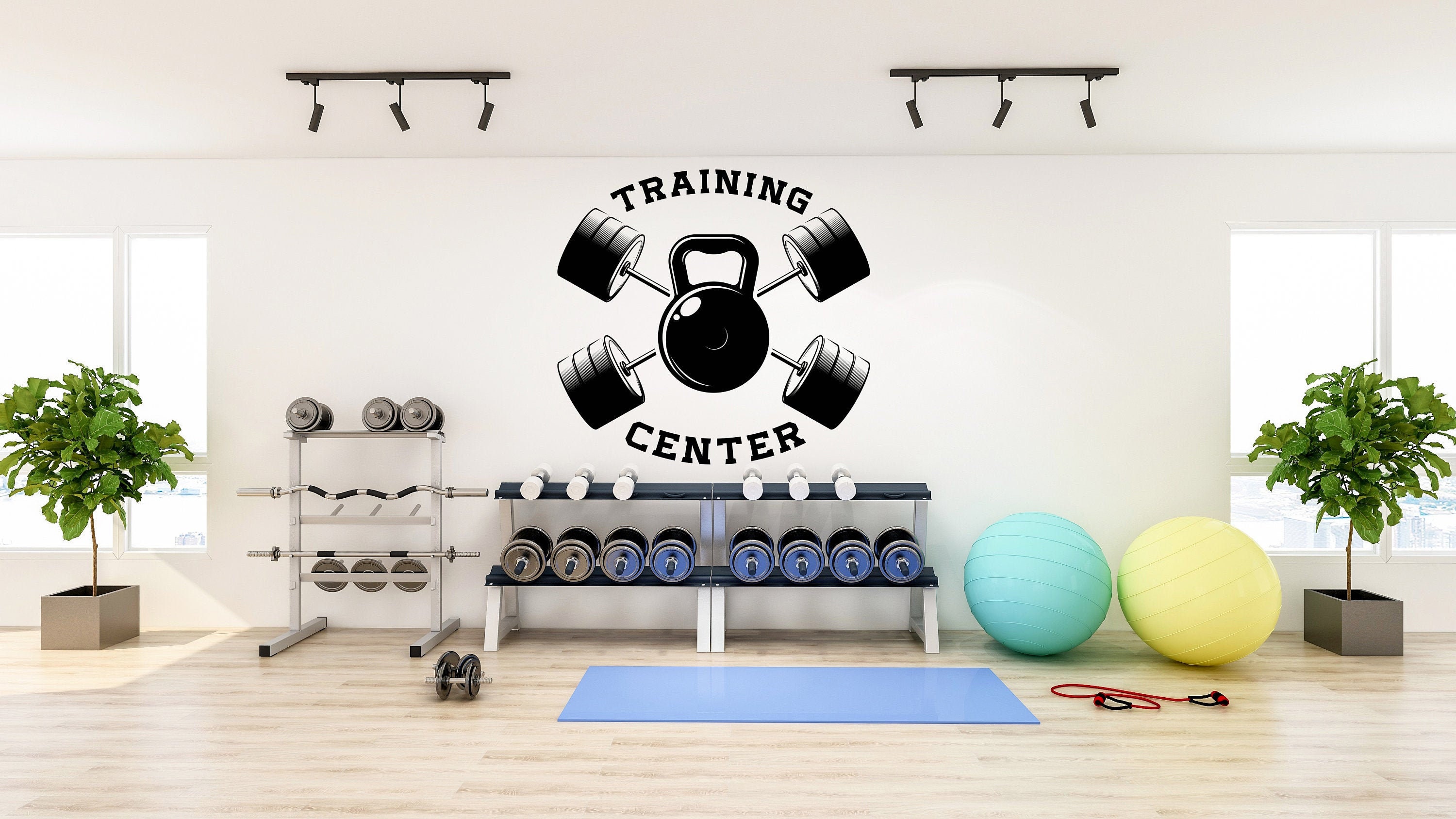 Gym Wall Decal Gym Wall Decor Sport Motivation Workout Wall Etsy