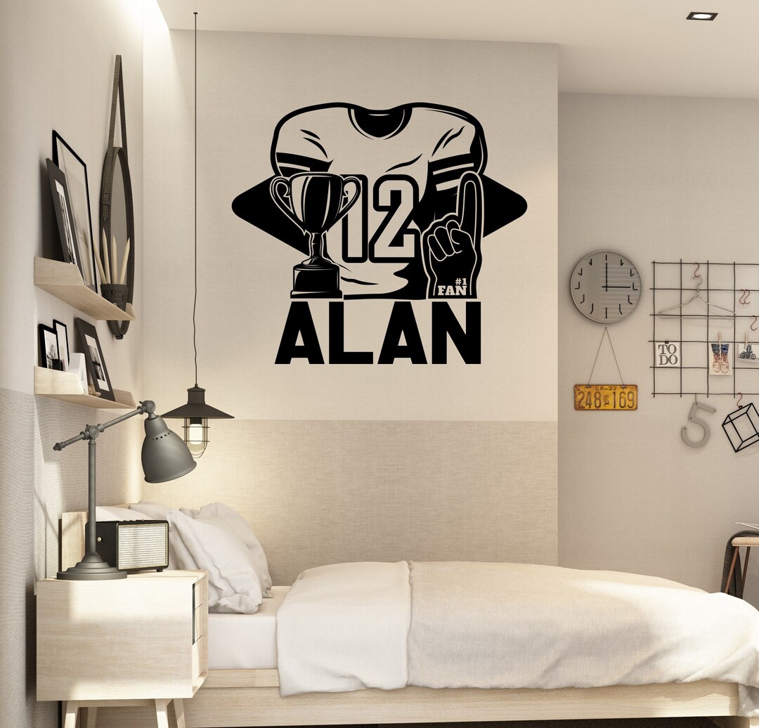 Personalized Football Wall Decal,american Football Wall Art,football
