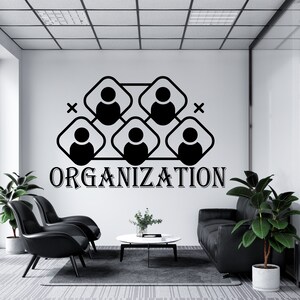Calcomanía de pared de organización, calcomanía de pared de oficina, decoración de pared de oficina, arte de pared de oficina, calcomanía de pared de oficina, letra de vinilo, calcomanía para ventana TM0115