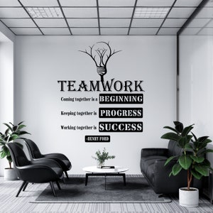 Calcomanía de oficina, calcomanía de trabajo en equipo, arte de pared para oficina, decoración de oficina, calcomanía de trabajo en equipo, decoración de pared para oficina, calcomanías de oficina, arte motivacional TM0087