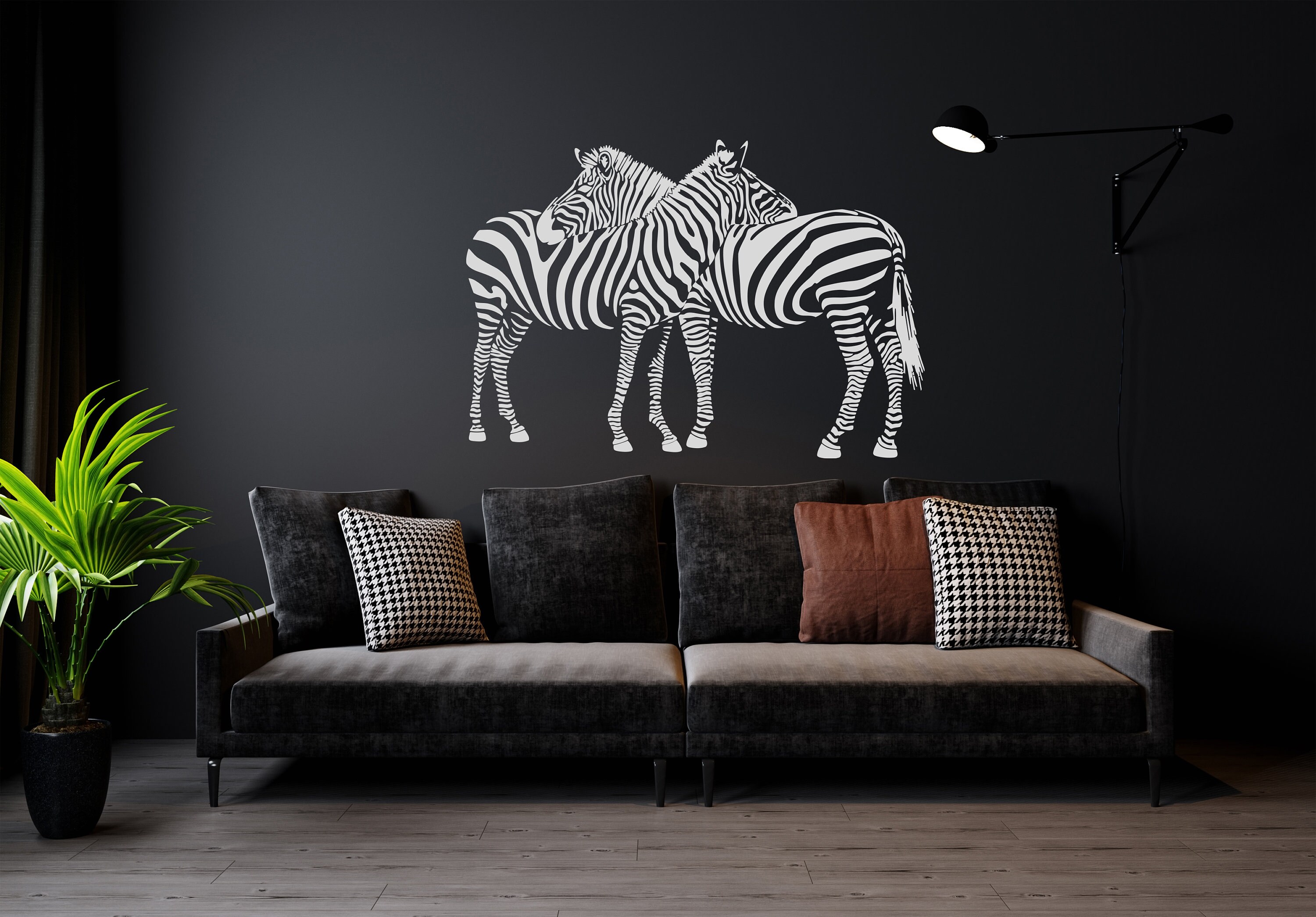 Zebra Wall Decal Animal Wall Sticker Wild Animal Decal Zebra Wall ...