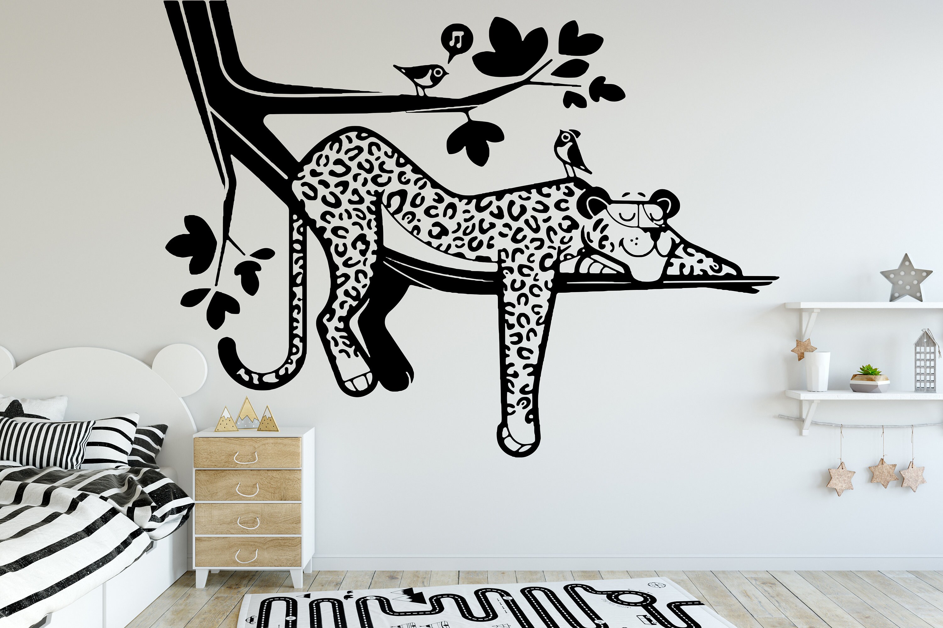 Leopard Wall Decal Animal Wall Sticker Wild Animal Wall Art Leopard ...