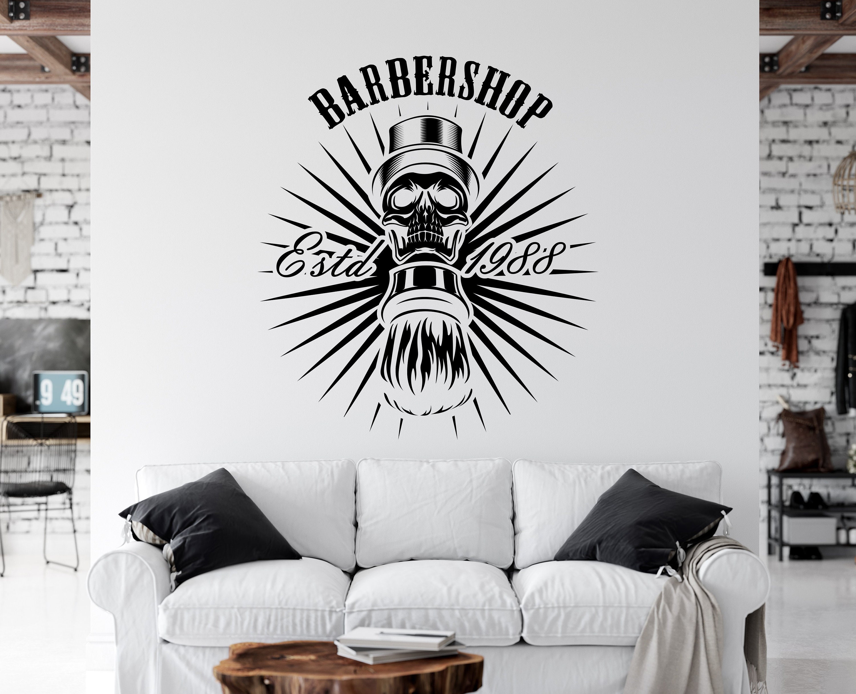 Skull, Scissors & Comb - Barber Graphic Sticker for Sale by