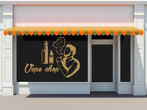 Vape Shop Decal ,window Sticker ,smoke Shop Decor, Vape Sticker, Vapor  Lounge Wall Sticker, Vape Store ,wall Art,e-liquid Wall Decal,vp0005