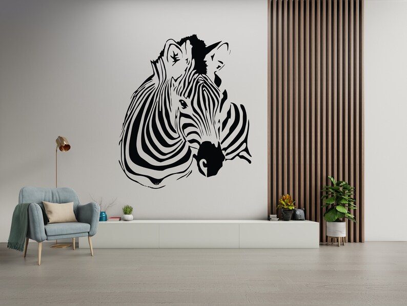 Zebra Wall Decal Animal Wall Sticker Wild Animal Decal Zebra Wall ...