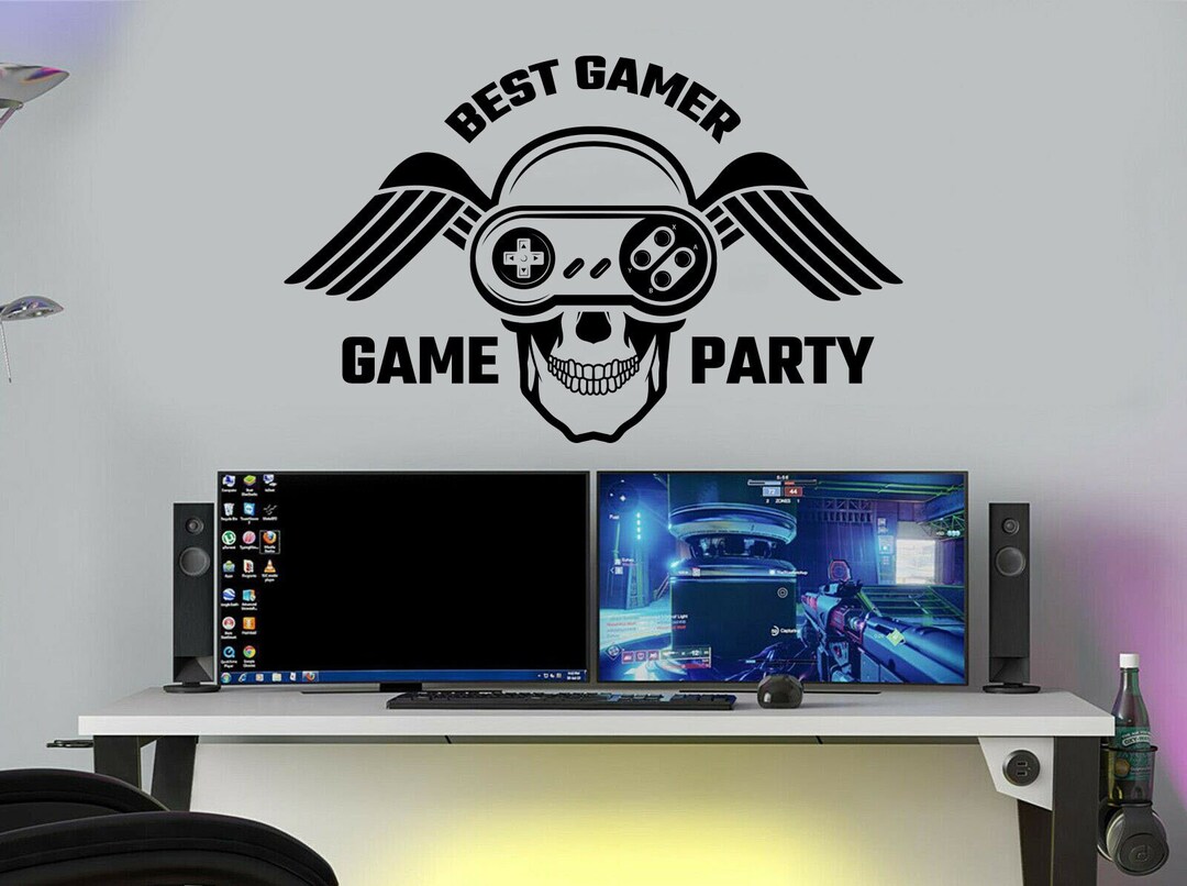 Personalized Flying Gamer Name Wall Decal |gamer Name Vinyl Wall Decal