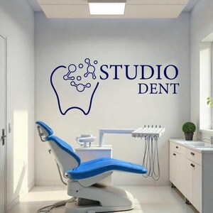 Calcomanía de pared para centro dental, ideal para tu estudio, decoración con elementos dentales, estudio dental, crea una calcomanía para tu espacio DN0003