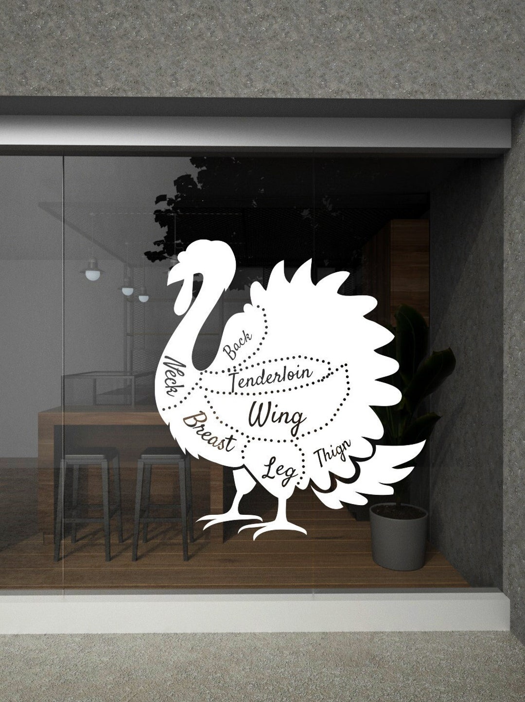 Butchery Wall Decal Meat Wall Decal Fresh Meat Sticker Butchery Wall ...