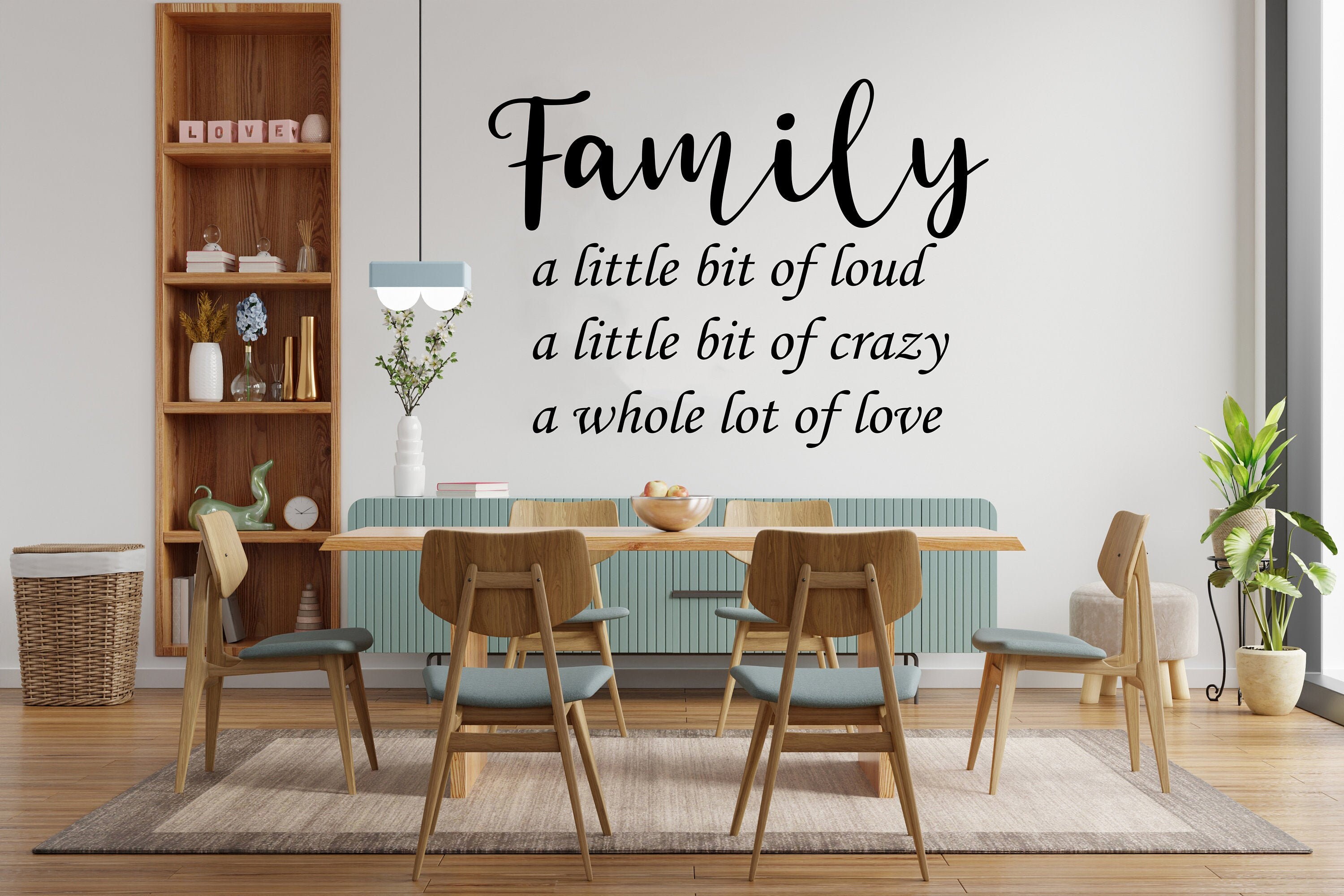 Autocollant Mural Citation Vinyle Déco - "In Our Home Family Love" - Modèle F70 - Neuf