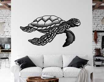Sea Turtle Vinyl Wall Sticker Decal for Kids Rooms Ocean Theme Decor ...