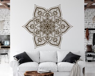 Sri Yantra Adesivo Murale Decorativo In 6 Misure - Autoadesivo Per Soggiorno, Camera Da Letto, Cucina, Bagno, Porte E Mobili