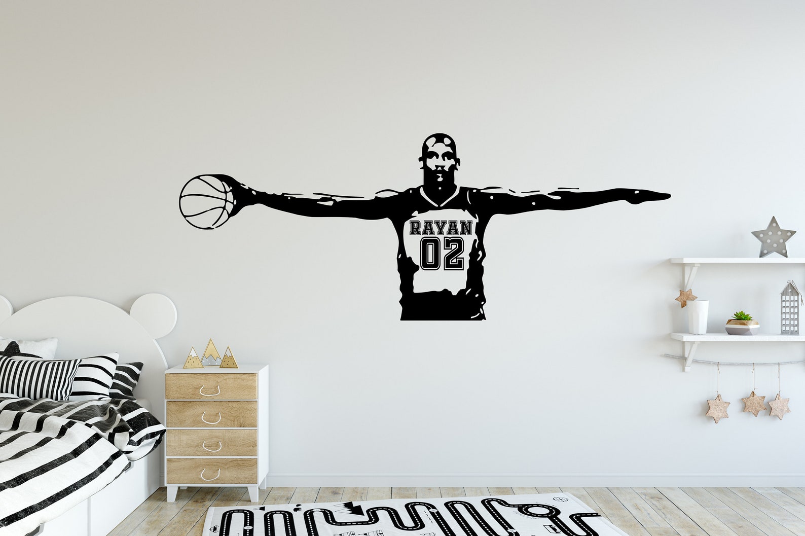 Basketball Wall Decal Basketball Sticker Basket Wall Art Sport Etsy