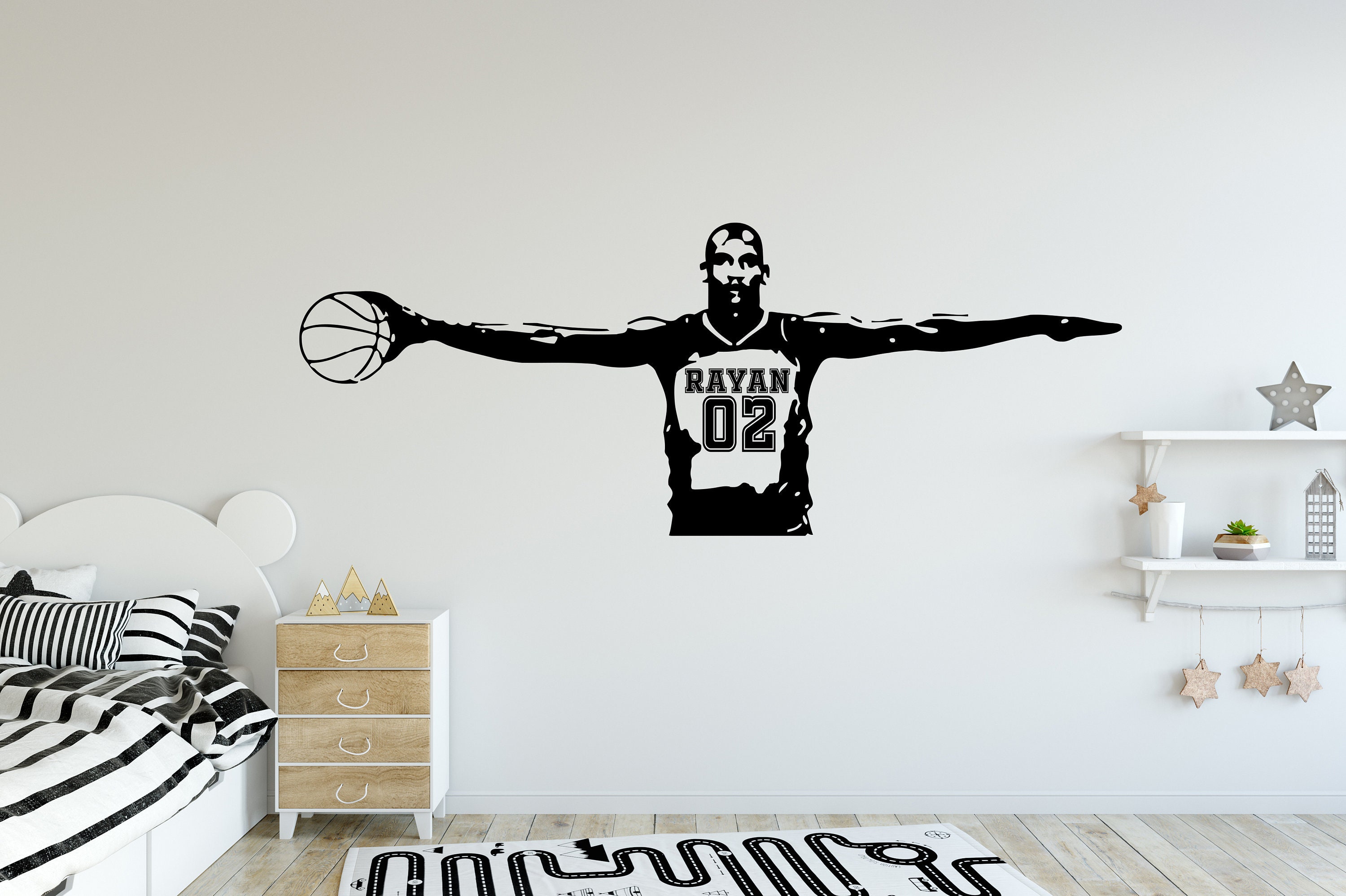 Basketball Wall Decal Basketball Sticker Basket Wall Art Sport Etsy