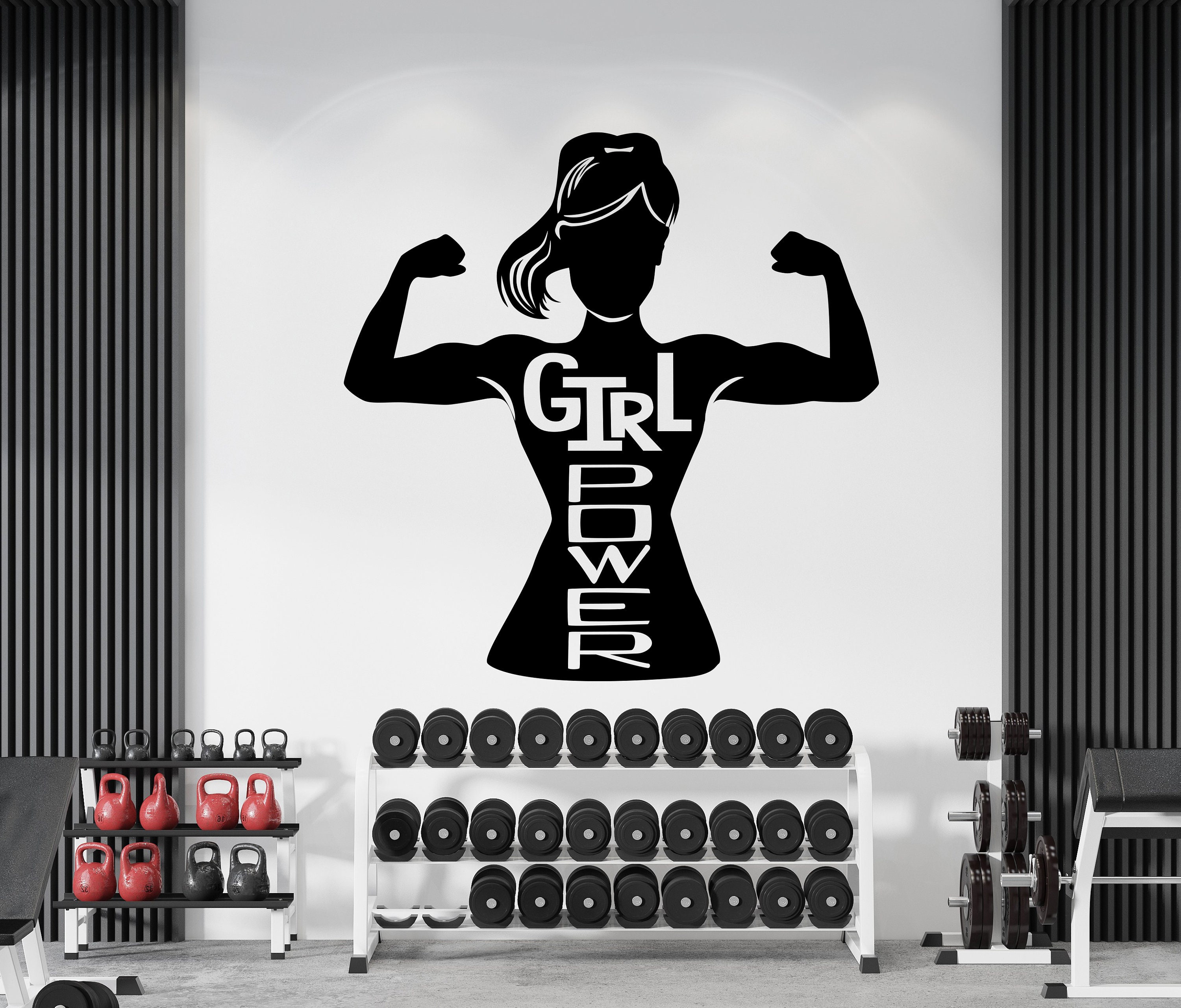 Autocollant Home Gym Autocollant Murale Salle Sport - Citation Motivation Fitness Entraînement Noir Citation Sportive Murale