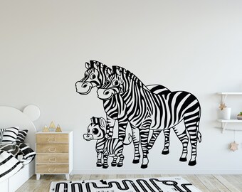 Zebra Wall Decal Animal Wall Sticker Wild Animal Decal Zebra Wall Sticker Zebra Wall Sticker Safari Decal Window Sticker Vinyl Letter AN0264