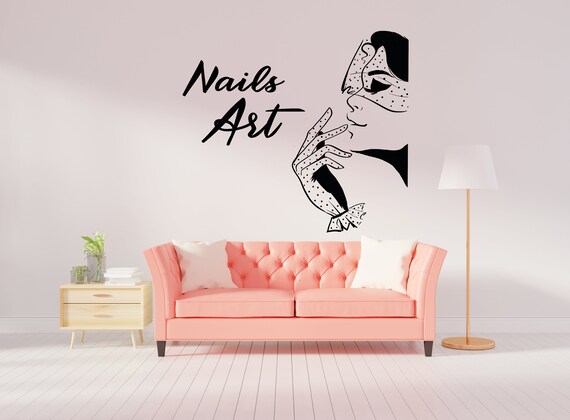 Vinyl Wall Decal Nail Salon Beauty Woman Manicure Spa Stickers Unique —  Wallstickers4you