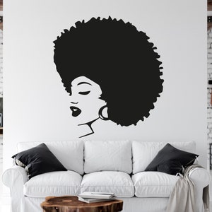 Schöne Afrikanerin Wandtattoo Afrikanische Mädchen Wandaufkleber Zitat Schönheitssalon Wandkunst Afrikanische Frauen Wandaufkleber Afrika Karte AFR0005