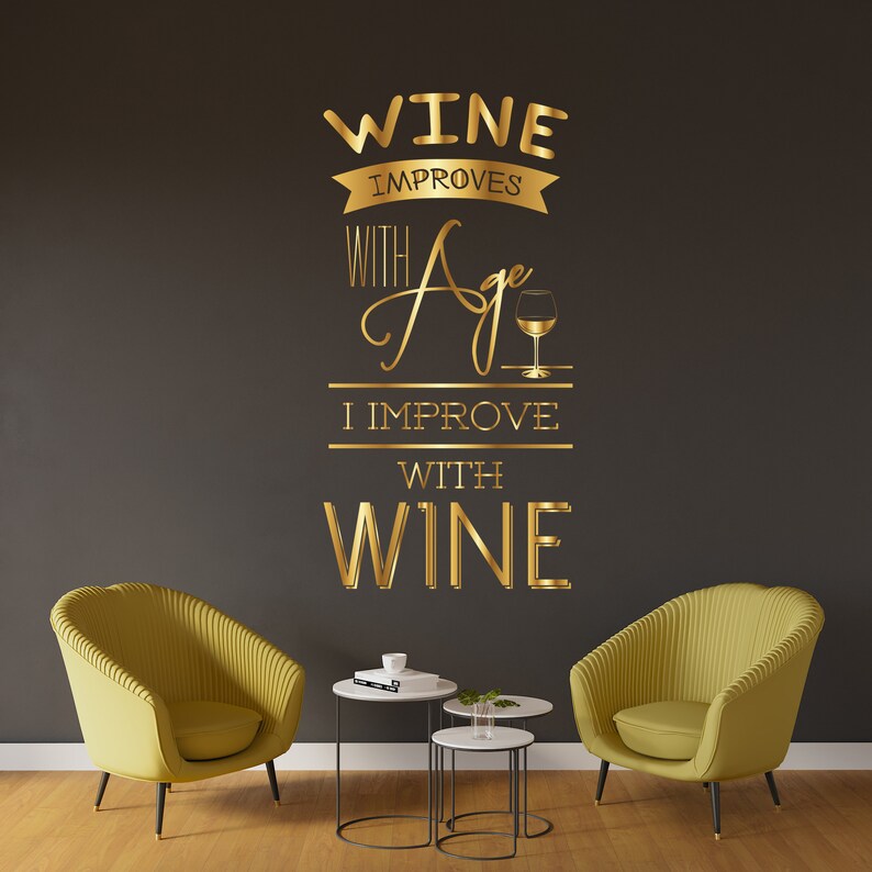 Wine Quotes Wall Decal Wine Glass Wall Sticker Vinyl Decal Etsy