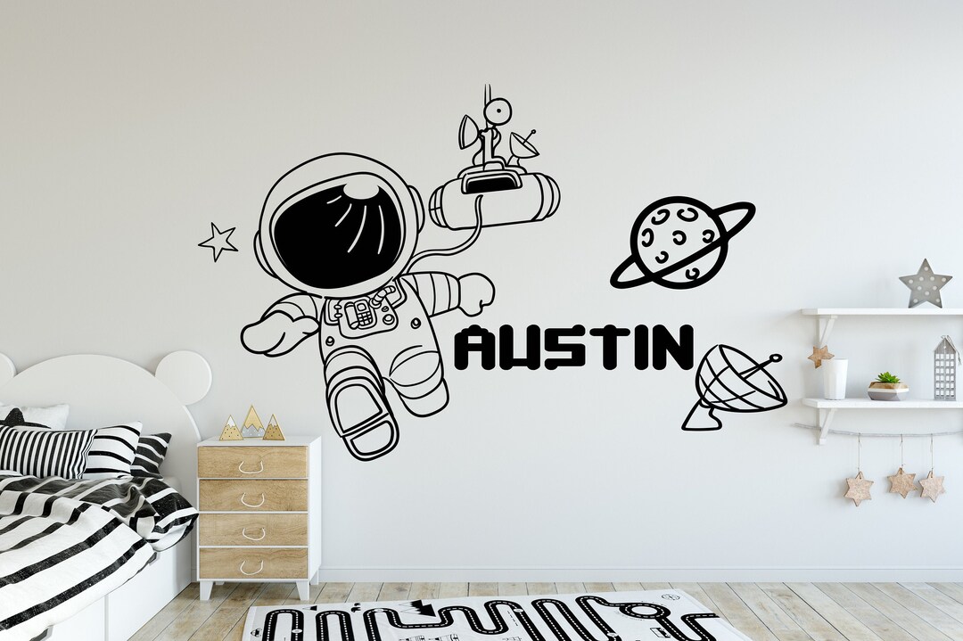 Personalized Wall Decals, Space Wall Decals, Name Decals, Boys Room ...