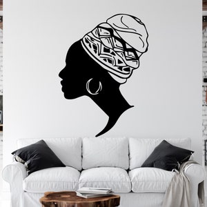 Schöne Afrikanerin Wandtattoo Afrikanische Mädchen Wandaufkleber Zitat Schönheitssalon Wandkunst Afrikanische Frauen Wandaufkleber Afrika Karte AFR0024