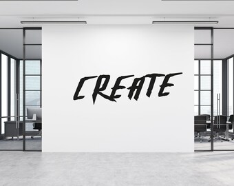 Sticker mural bureau, Sticker bureau, Art mural de bureau, décoration de bureau, Sticker mural typographie, décoration murale de bureau, Stickers bureau, Art motivant TM0100