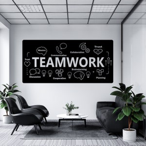Calcomanía de oficina, calcomanía de trabajo en equipo, arte de pared para oficina, decoración de oficina, calcomanía de trabajo en equipo, decoración de pared para oficina, calcomanías de oficina, arte motivacional TM0094