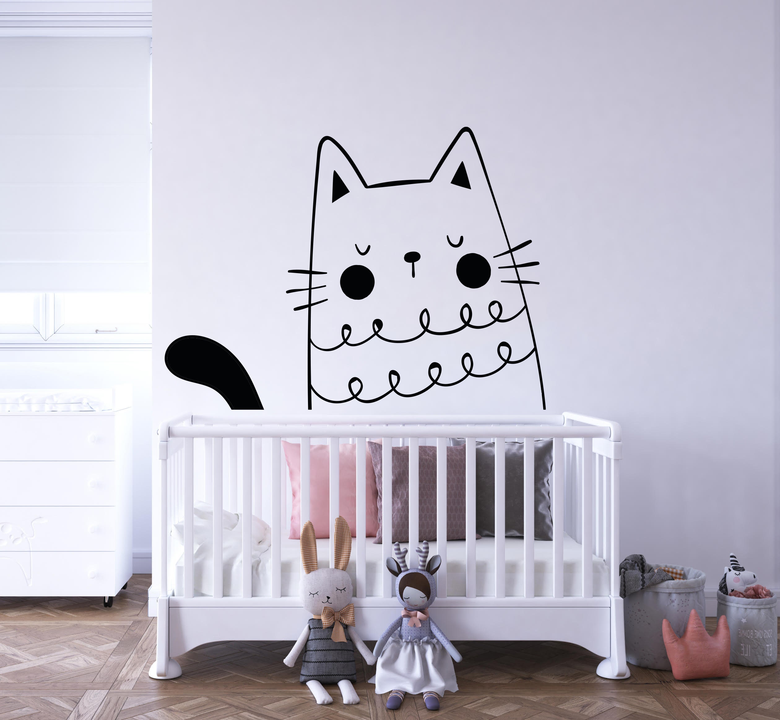 Cat Wall Decal Cat Wall Sticker Kids Pet Wall Decal Kids Wall Sticker ...