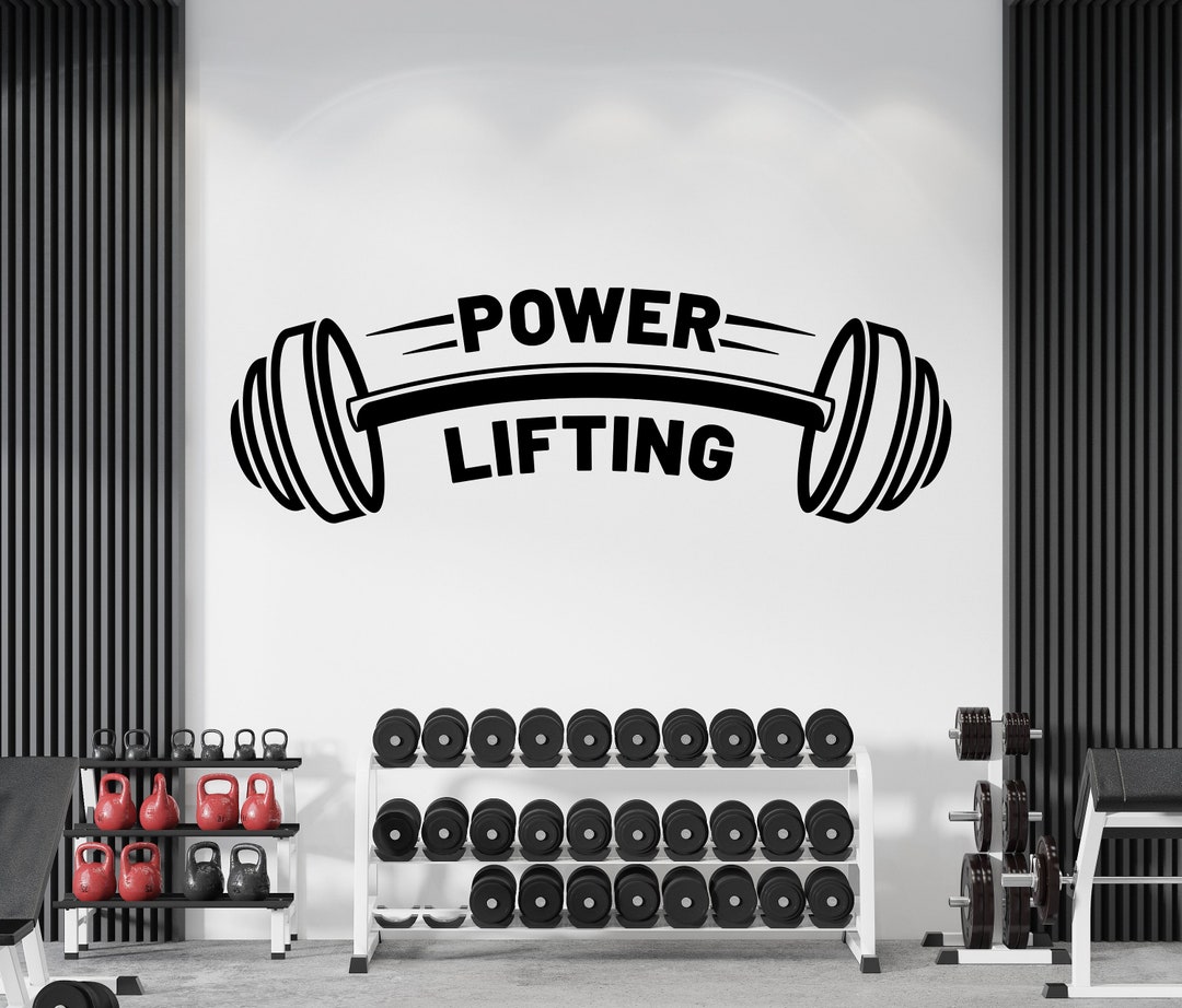 Power Lifting Wall Decal,gym Wall Decal,gym Wall Art,gym Wall Sticker ...
