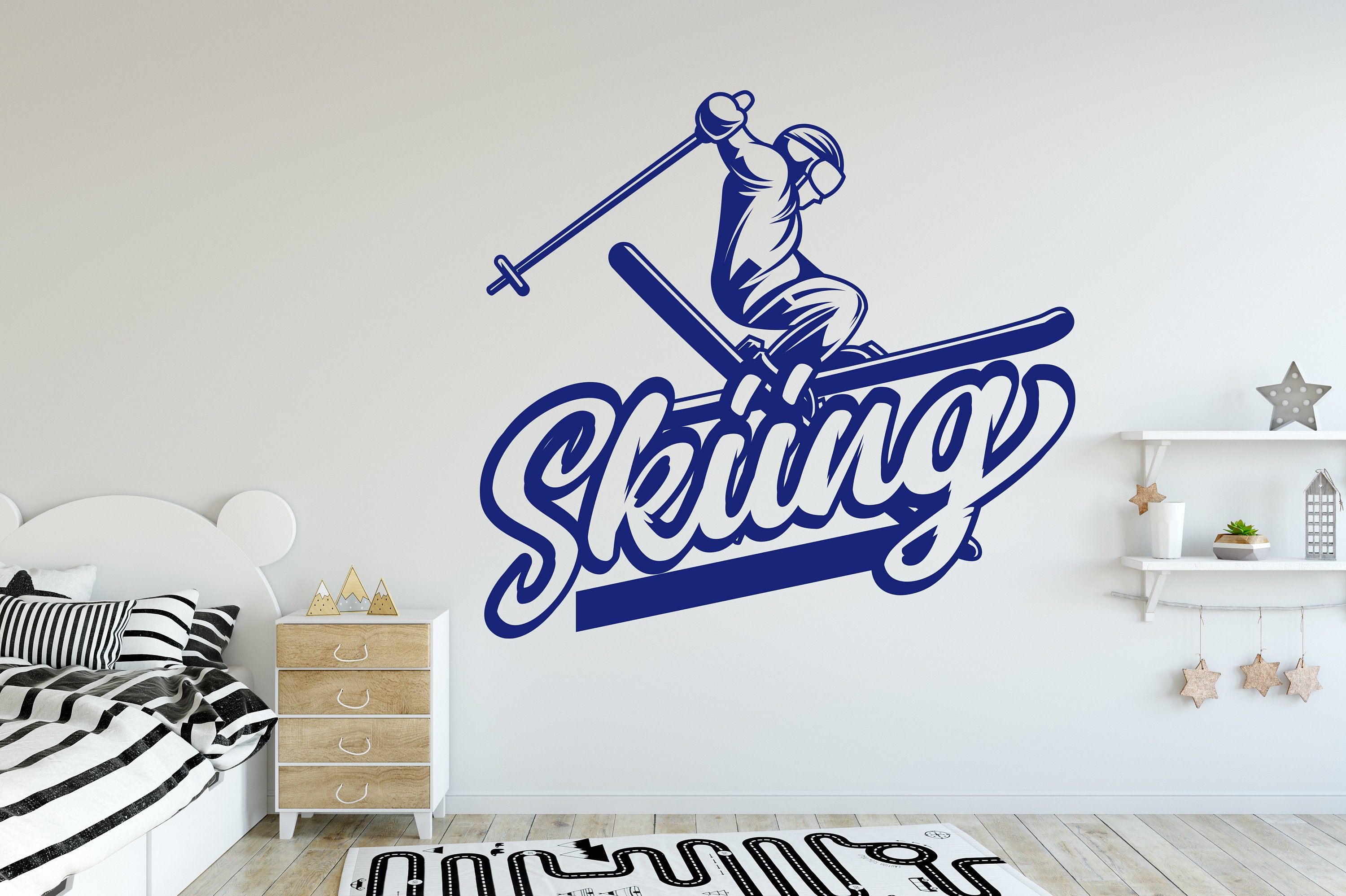 Snow Sports Wall Decal Snowboard Glasses Wall Decal Winter Etsy