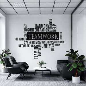 Calcomanía de oficina, calcomanía de trabajo en equipo, arte de pared para oficina, decoración de oficina, calcomanía de trabajo en equipo, decoración de pared para oficina, calcomanías de oficina, arte motivacional TM0022