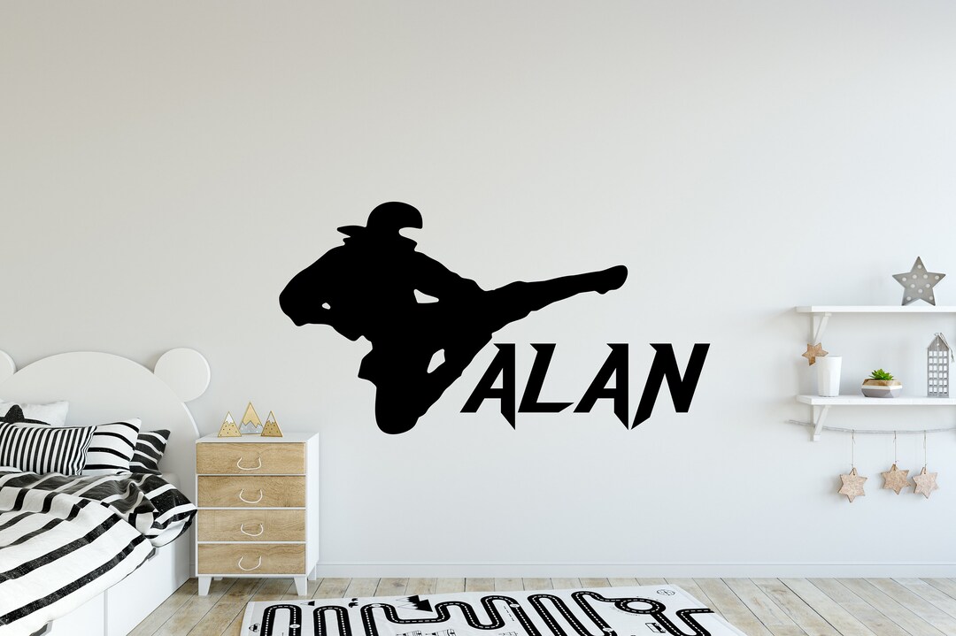 Personalized Ninja Wall Decal, Warrior Decal, Ninja Fighter Sticker ...
