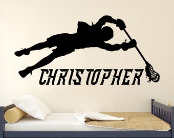 Wall Decal Lacrosse Helmet Personalized Custom Name Sport Player M1632 Wall Decal Lacrosse Helmet Personalized Custom Name Sport Player M1632