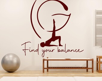 Yoga Wall Sticker – Spiritual Mandala Vinyl Decal for Meditation Room, Yoga Studio or Home Gym Decor Yoga Wall Decal YGG0002