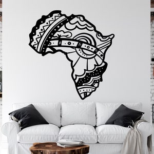 Landkarte Afrikanische Frau Wandaufkleber Afrikanische Mädchen Wandaufkleber Zitat Schönheitssalon Wandkunst Afrikanische Frauen Wandaufkleber Afrika Karte AFR0043