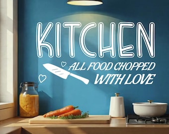 Kitchen Quotes Wall Decal – Funny or Inspirational Vinyl Sticker – Farmhouse Style Kitchen Wall Art – Removable Home Decor KIT0005