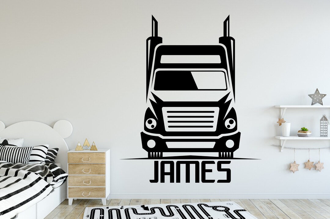 Truck Personalized Wall Decal Kids Wall Decal Truck Truck Wall Sticker
