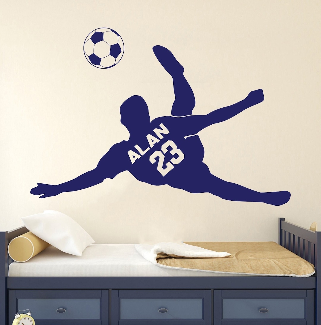 Personalized Soccer Wall Decal Football Wall Art Soccer Wall Etsy